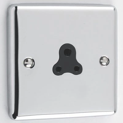 Warwick Polished Chrome Round Pin Unswitched Socket (For Lighting)