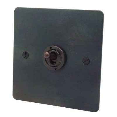 Burnished Flat Waxed Copper Architrave Toggle Switches