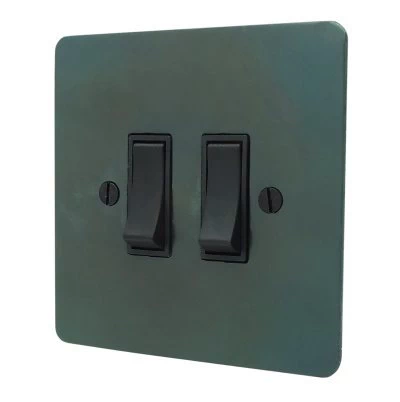 Burnished Flat Waxed Copper Intermediate Switch and Light Switch Combination