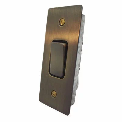 Ultra Square Antique Brass Architrave Switches
