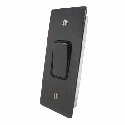 Flatplate Supreme Black Nickel Architrave Light Switches