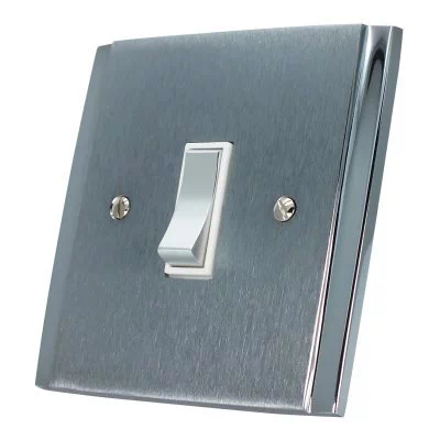 Art Deco Dual Satin | Polished Chrome Intermediate Switch and Light Switch Combination