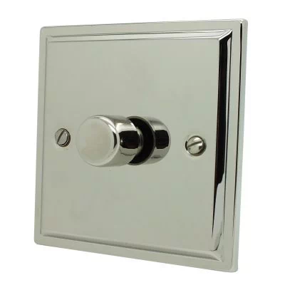 Art Deco Polished Nickel Cooker Control (45 Amp Double Pole Switch and 13 Amp Socket)