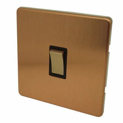 Screwless Brushed Copper Light Switch