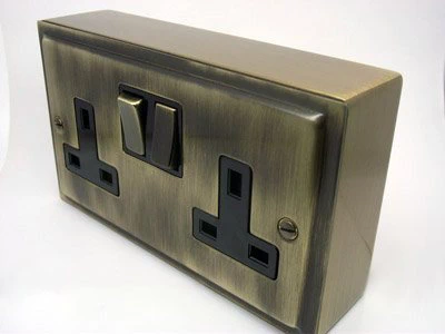 Double Pattress Box, Surface Mounted, Solid Brass — A&H Brass