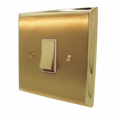 Duo Premier Plus Satin Brass (Cast) Dimmer and Toggle Switch Combination