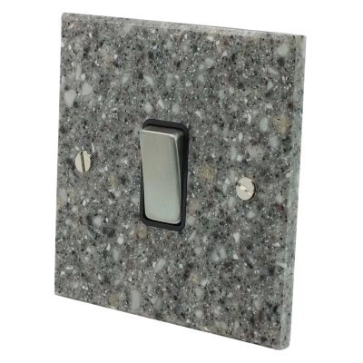 Granite / Satin Stainless Switched Fused Spur