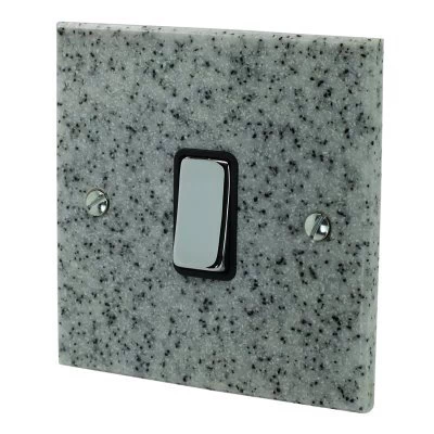 Light Granite / Polished Stainless Switched Fused Spur