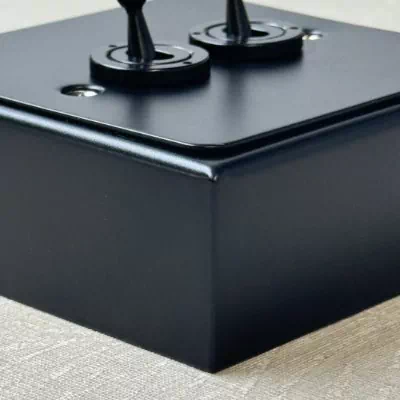 Metal Clad Surface Mount Boxes (Wall Boxes) Black Sockets and Switches ...