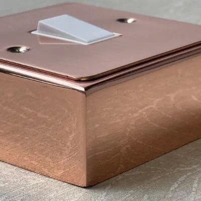 Metal Clad Surface Mount Boxes (Wall Boxes) Polished Copper Profile