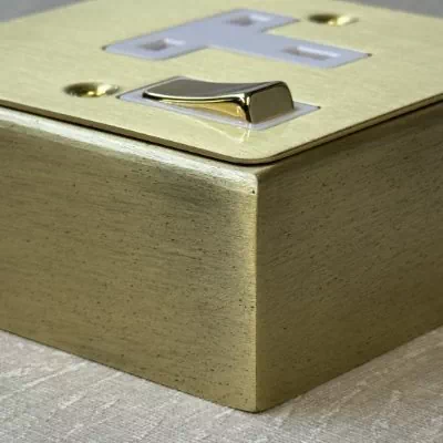 Metal Clad Surface Mount Boxes (Wall Boxes) Satin Brass Profile