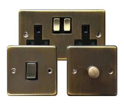 See the Classical Aged Antique Brass socket & switch range