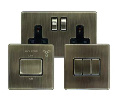 See the Contemporary Screwless Antique Brass socket & switch range