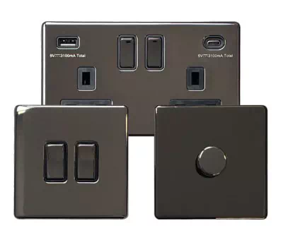 See the Contemporary Screwless Black Nickel socket & switch range