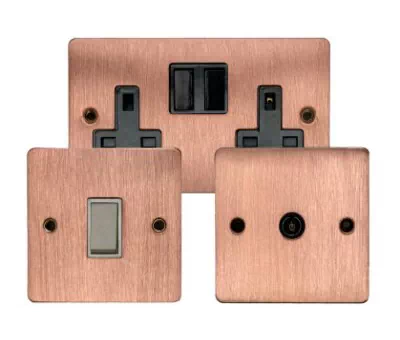 See the Flat Classic Brushed Copper socket & switch range