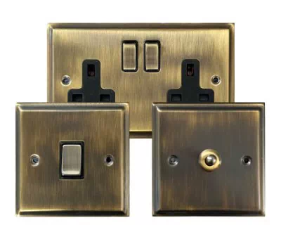 See the Regent Antique Brass socket & switch range