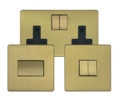 See the Screwless Supreme Satin Brass socket & switch range