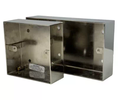 See the Polished Nickel Metal Surface Mount Wall Boxes metal wall box range