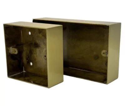 See the Satin Brass Metal Surface Mount Wall Boxes metal wall box range