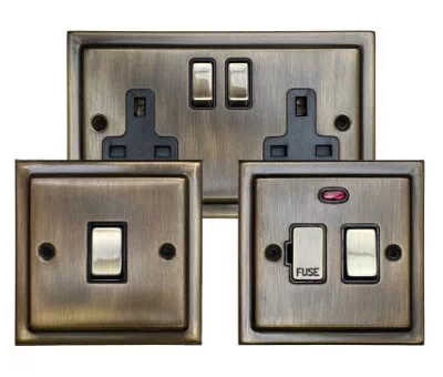 See the Victorian Antique Brass socket & switch range