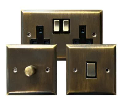 See the Vogue Antique Brass socket & switch range