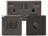 Contemporary Screwless Black Nickel sockets and switches special offer