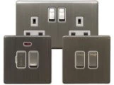 Contemporary Screwless Brushed Nickel sockets and switches special offer