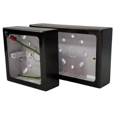 See the Metal Clad Surface Mount Boxes (Wall Boxes) Flat Classic Old Bronze socket & switch range