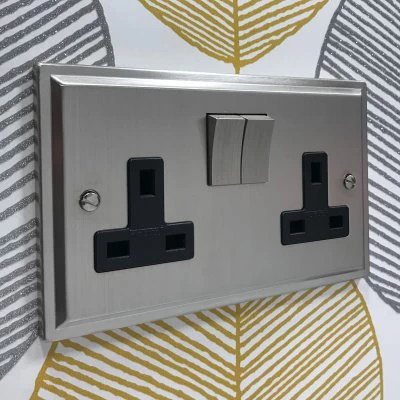 Art Deco Satin Nickel Sockets & Switches