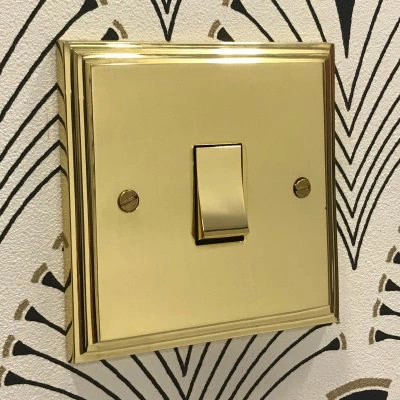 Art Deco Supreme Polished Brass Sockets & Switches