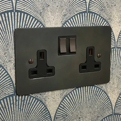 Burnished Flat Waxed Copper Sockets & Switches