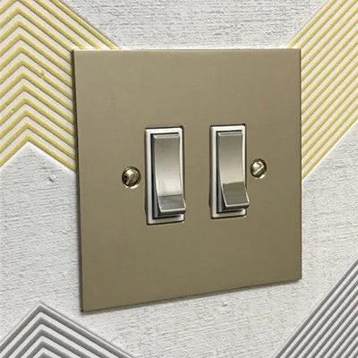 Executive Square Polished Nickel Sockets & Switches