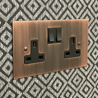 Heritage Flat Antique Copper Sockets & Switches