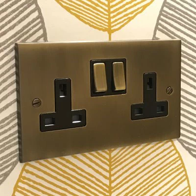 Low Profile Antique Brass Sockets & Switches