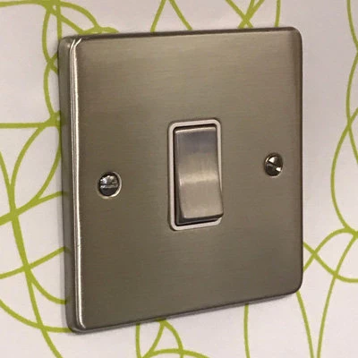 Low Profile Rounded Satin Nickel Sockets & Switches