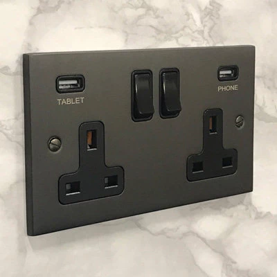 Low Profile Silk Bronze Sockets & Switches