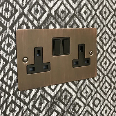 Flat Classic Antique Copper Sockets & Switches