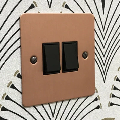 Flat Classic Brushed Copper Sockets & Switches