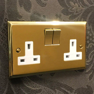 Victorian Premier Plus Polished Brass Sockets & Switches